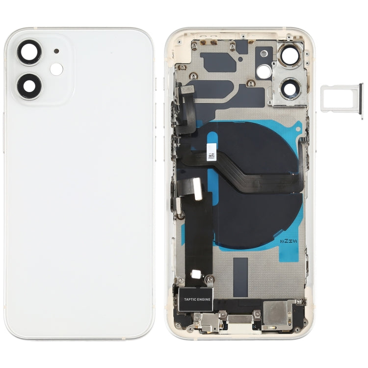 Battery Back Cover Assembly (with Side Keys & Speaker Ringer Buzzer & Motor & Camera Lens & Card Tray & Power Button + Volume Button + Charging Port & Wireless Charging Module) for iPhone 12 Mini, For iPhone 12 Mini (Assembly)