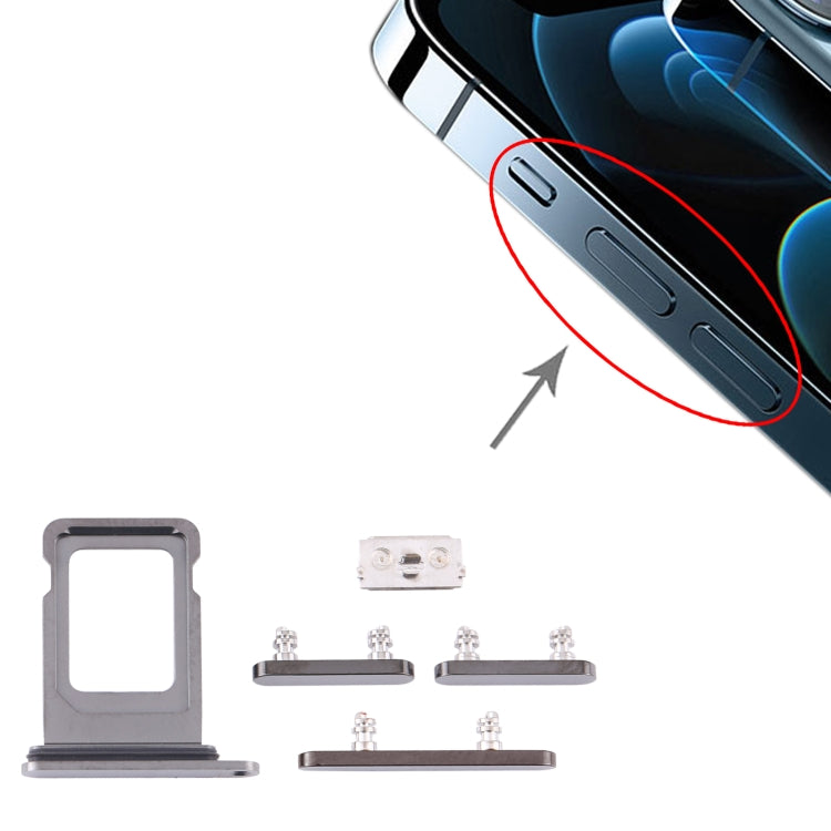 Tiroir pour carte SIM et touches latérales pour iPhone 12 Pro Max (carte unique)