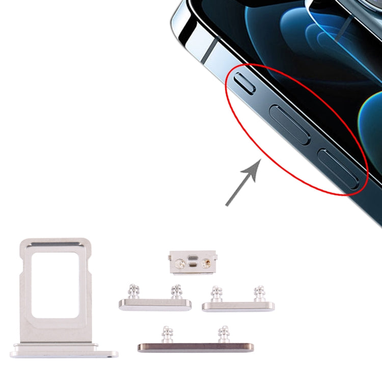 Tiroir pour carte SIM et touches latérales pour iPhone 12 Pro Max (carte unique)