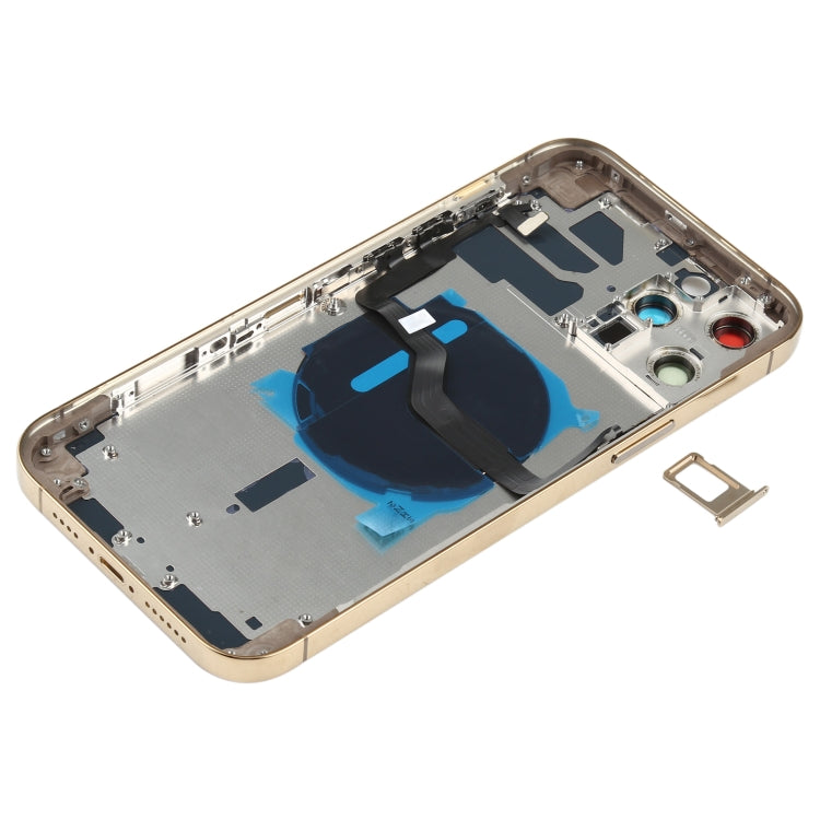 Cache arrière de la batterie (avec touches latérales, tiroir à cartes, câble flexible d'alimentation et de volume, module de charge sans fil) pour iPhone 12 Pro Max, pour iPhone 12 Pro Max