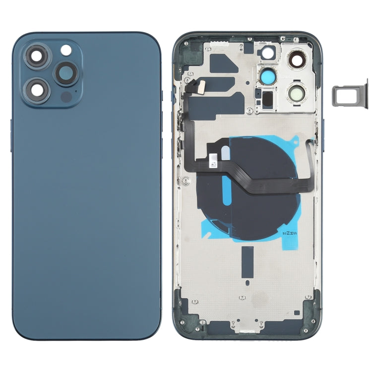 Cache arrière de la batterie (avec touches latérales, tiroir à cartes, câble flexible d'alimentation et de volume, module de charge sans fil) pour iPhone 12 Pro Max, pour iPhone 12 Pro Max