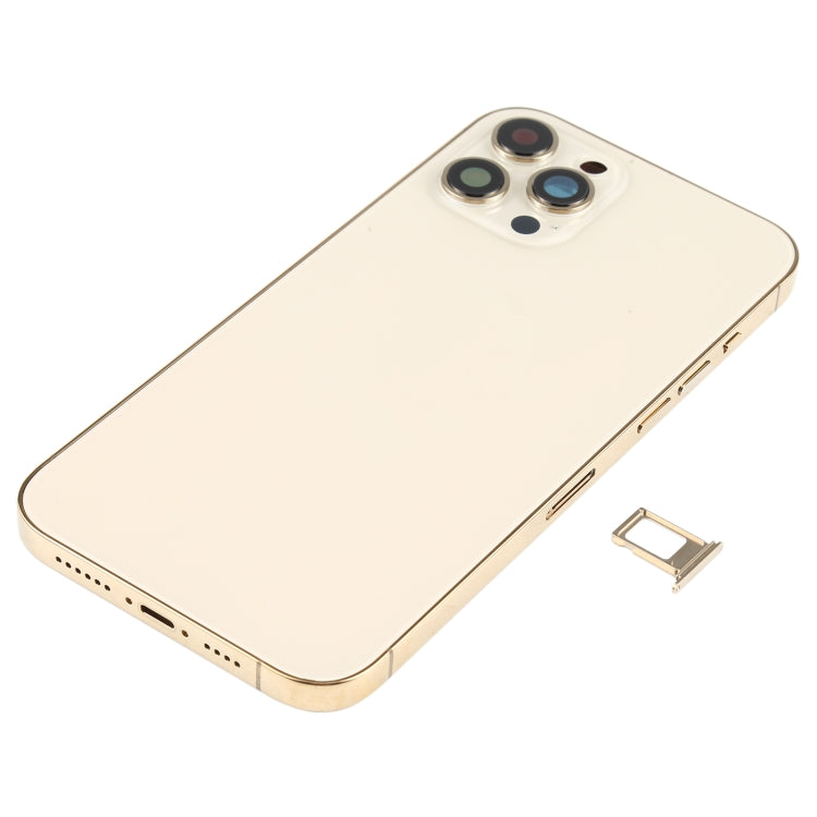 Cache arrière de batterie (avec touches latérales, haut-parleur, moteur, objectif de l'appareil photo, plateau pour carte, bouton d'alimentation, bouton de volume, port de charge et module de charge sans fil) pour iPhone 12 Pro Max (assemblage)