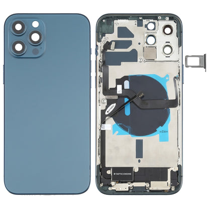 Cache arrière de batterie (avec touches latérales, haut-parleur, moteur, objectif de l'appareil photo, plateau pour carte, bouton d'alimentation, bouton de volume, port de charge et module de charge sans fil) pour iPhone 12 Pro Max (assemblage)