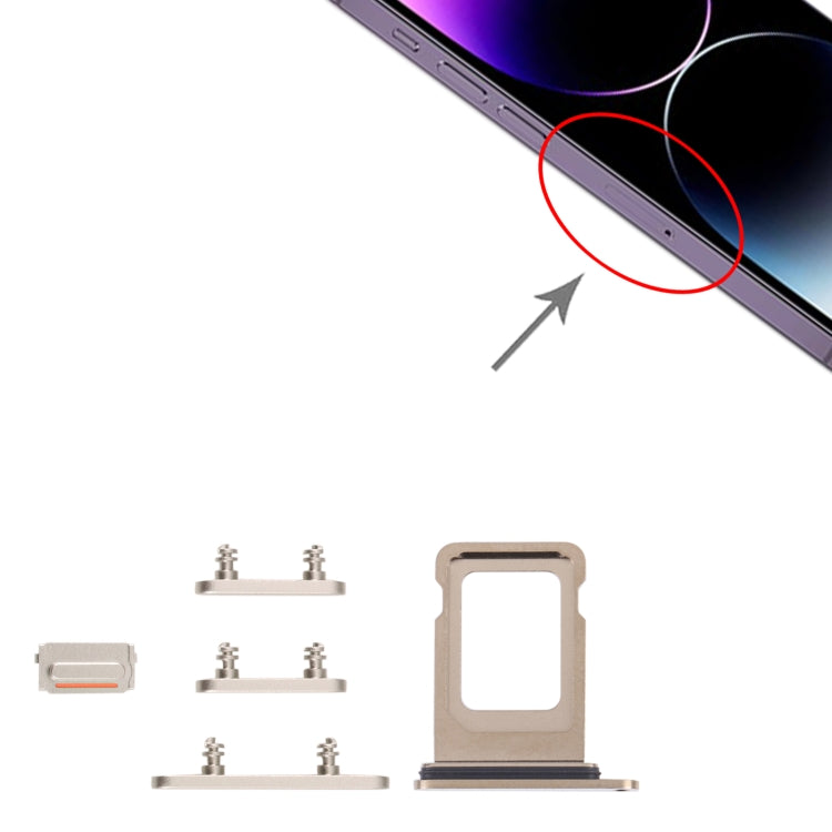 SIM-Kartenhalter + SIM-Kartenhalter + Seitentasten für iPhone 14 Pro Max, Für iPhone 14 Pro Max
