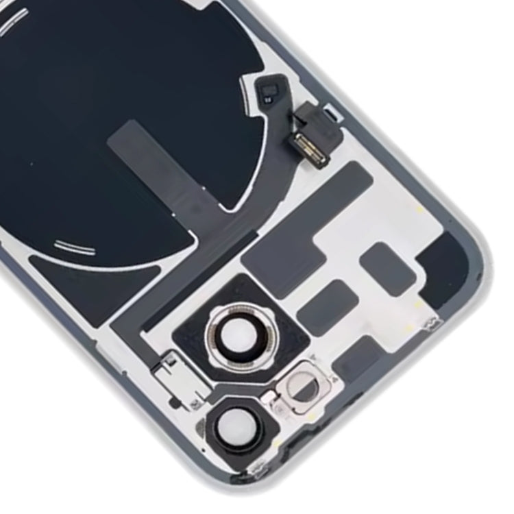 Coque arrière en verre pour iPhone 14 Plus avec support de flash et module de chargement sans fil