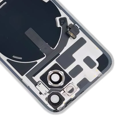 Coque arrière en verre pour iPhone 14 Plus avec support de flash et module de chargement sans fil