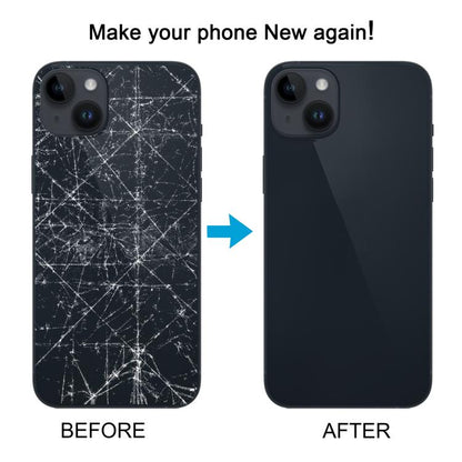 Coque arrière en verre pour iPhone 14 Plus avec support de flash et module de chargement sans fil