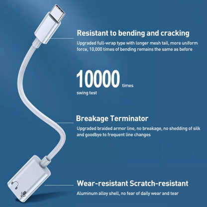 USB-C / Type-C to 8 Pin Audio Adapter Cable for iPhone 15 Series, TPE