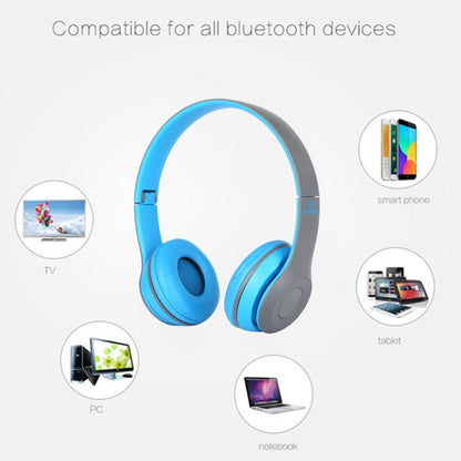 P47 Foldable Wireless Bluetooth Headphone with 3.5mm Audio Jack, Support MP3 / Call, P47 Blue, P47 Red, P47 White, P47 Green, P47 Black