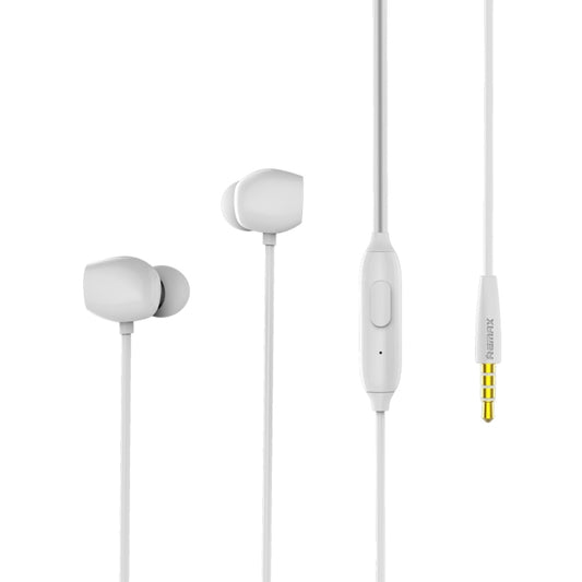REMAX RM-550 3.5mm Gold Pin In-Ear Stereo Music Earphone with Wire Control + MIC, Support Hands-free