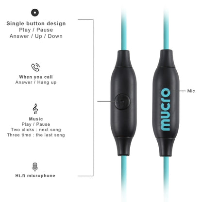 Mucro MB-232 Running In-Ear Sport Earbuds Earhook Wired Stereo Headphones for Jogging Gym