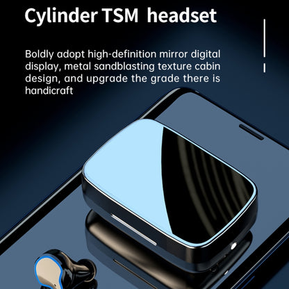 M9 Bluetooth 5.1 TWS Mirror Digital Display Wireless Bluetooth Earphone with Charging Box Flashlight , Support Touch & Siri & Battery Display, M9 (Black)