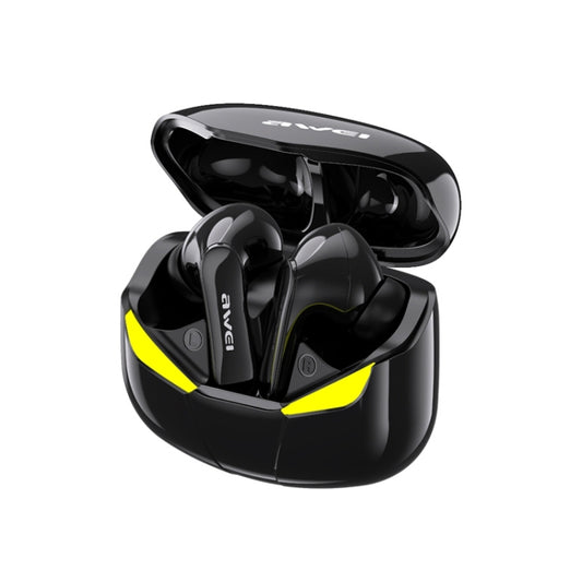 Casque de jeu sans fil Bluetooth V5.0 Awei T35, double mode, étanche IPX5, avec étui de chargement