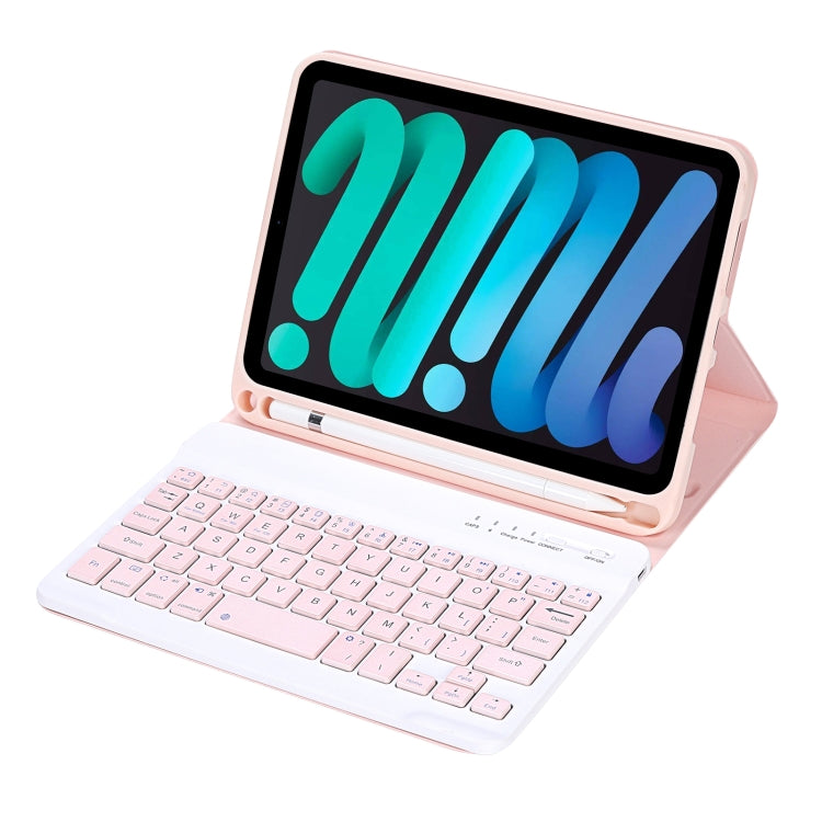 C06B Ultra-thin Candy Colors Bluetooth Keyboard Tablet Case for iPad mini 6 / mini 7 , with Stand & Pen Slot