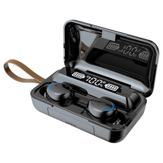 Écouteur Bluetooth anti-bruit avec affichage numérique F9-5C LED Light et dragonne, F9-5C LED Light avec dragonne Noir, F9-5C LED Light avec dragonne Blanc