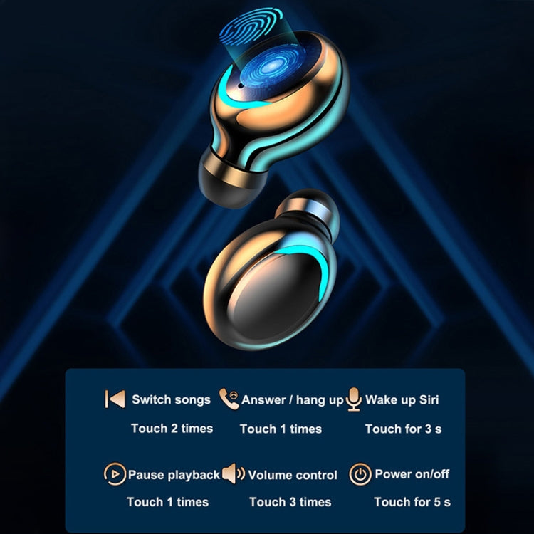 F9-5C Four-bar Breathing Light + Digital Display Noise Reduction Bluetooth Earphone