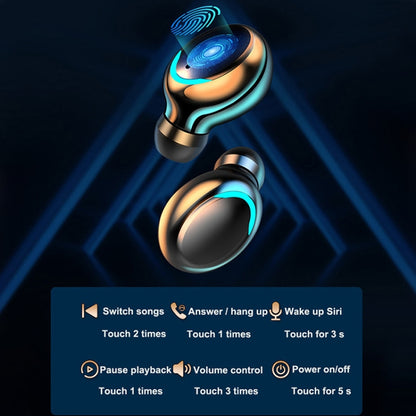 F9-5C Four-bar Breathing Light + Digital Display Noise Reduction Bluetooth Earphone