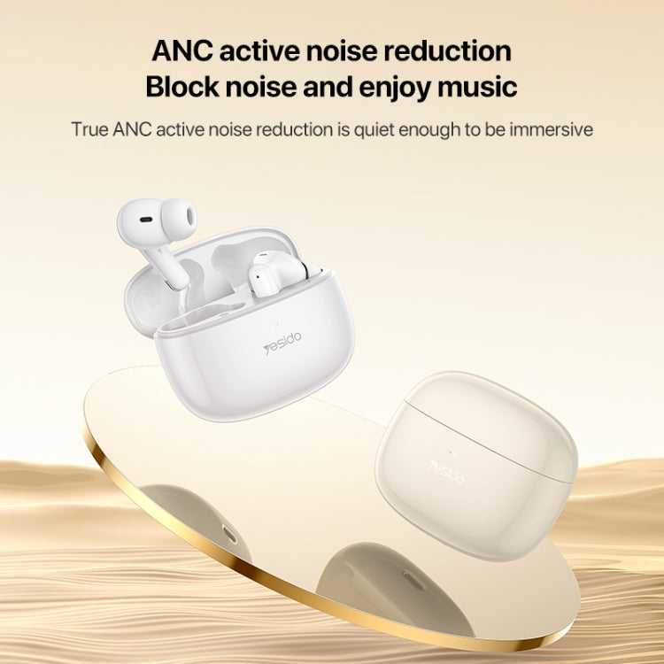 Yesido TWS28 ANC+ENC Dual Noise Reduction Smart TWS Wireless Bluetooth Earphone, TWS28 Beige