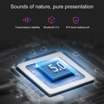 DT-4 IPX Waterproof Bluetooth 5.0 Wireless Bluetooth Earphone with 350mAh Magnetic Charging Box, Support for Calling, DT-4