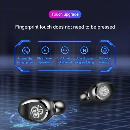 F9 TWS V5.0 Touch Control Binaural Wireless Bluetooth Headset with Charging Case and Digital Display, F9