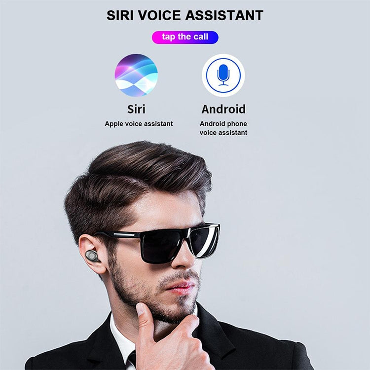 F9 TWS V5.0 Touch Control Binaural Wireless Bluetooth Headset with Charging Case and Digital Display, F9