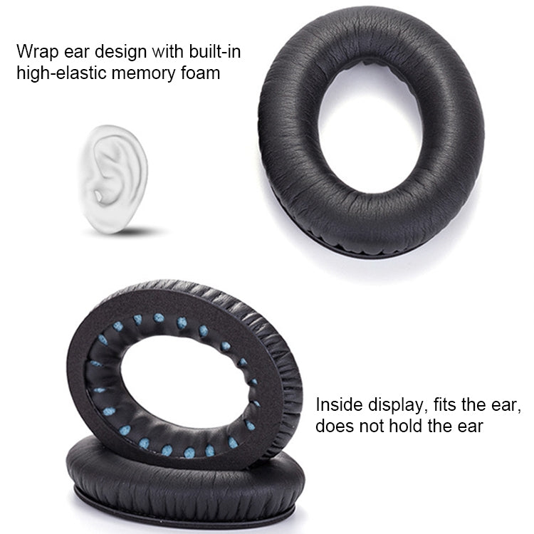 1 paire de coussinets d'écouteurs souples en coton LR pour BOSE QC2 / QC15 / AE2 / QC25 / QC35
