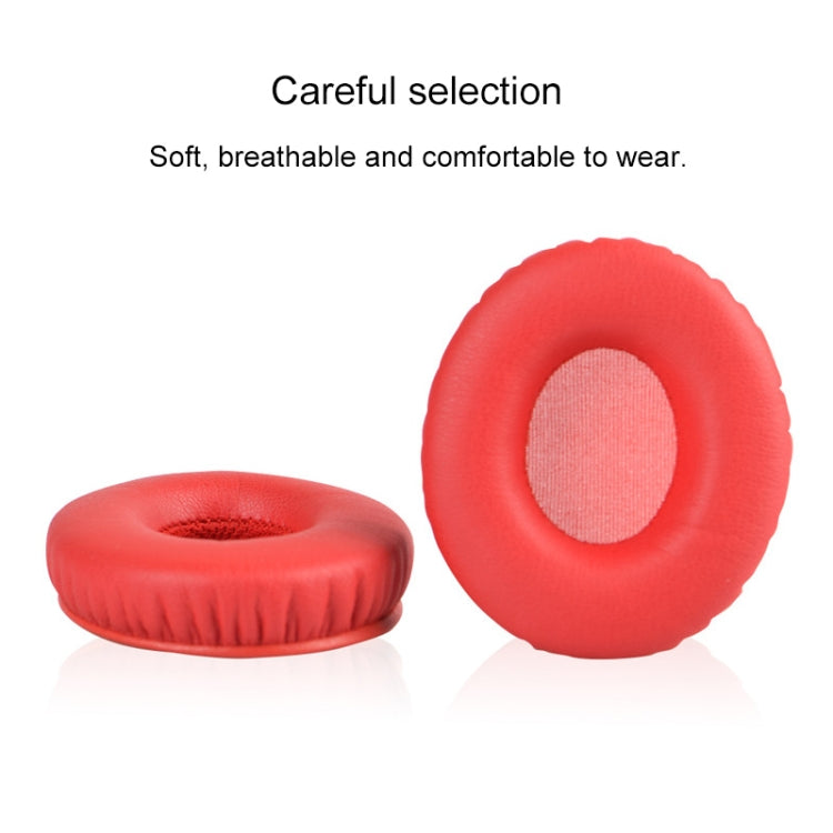 2 PCS For Beats Solo HD / Solo 1.0 Headphone Protective Leather Cover Sponge Earmuffs, Red, Black, Blue