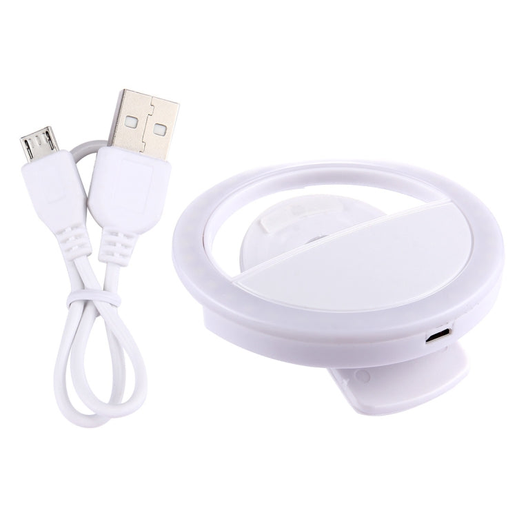 Charging Selfie Beauty Light For iPhone, Galaxy, Huawei, Xiaomi, LG, HTC and Other Smart Phones with Adjustable Clip & USB Cable