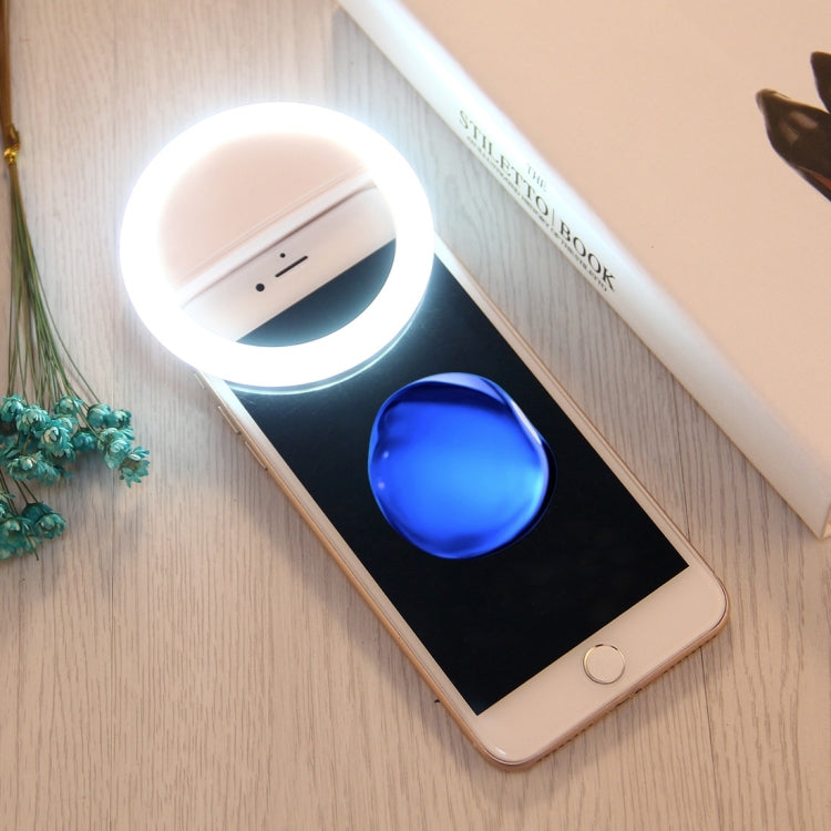 Charging Selfie Beauty Light For iPhone, Galaxy, Huawei, Xiaomi, LG, HTC and Other Smart Phones with Adjustable Clip & USB Cable