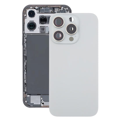 Pour iPhone 16 Pro Max, cache-batterie d'origine en verre avec cache-objectif d'appareil photo