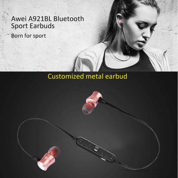 AWEI A921BL Wireless Sport Magnetic Bluetooth Earphone with Wire Control + Mic
