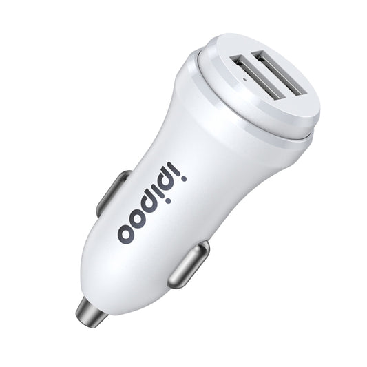 Chargeur de voiture à chargement rapide double USB ipipoo XP-1 avec ligne Android, XP-1 (blanc)
