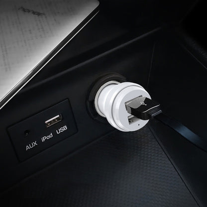 ipipoo XP-1 Dual USB Car Fast Charging Charger with Android Line, XP-1 (White)