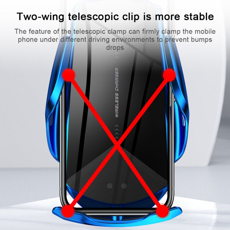 Q2 15W Universal Rotation Infrared Induction Magnetic Car Wireless Charging Mobile Phone Holder with Micro USB + 8 Pin + Type-C / USB-C Magnetic Connector