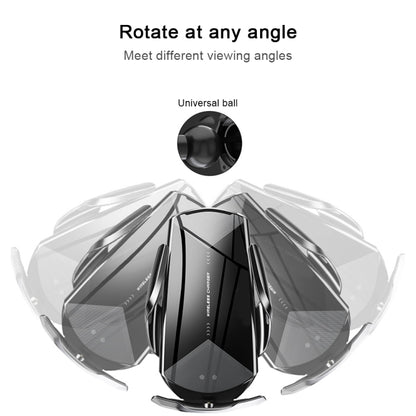 Q2 15W Universal Rotation Infrared Induction Magnetic Car Wireless Charging Mobile Phone Holder with Micro USB + 8 Pin + Type-C / USB-C Magnetic Connector