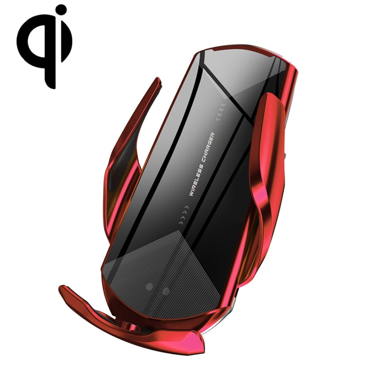 Q2 15W Universal Rotation Infrared Induction Magnetic Car Wireless Charging Mobile Phone Holder with Micro USB + 8 Pin + Type-C / USB-C Magnetic Connector, Q2 Silver, Q2 Blue, Q2 Red