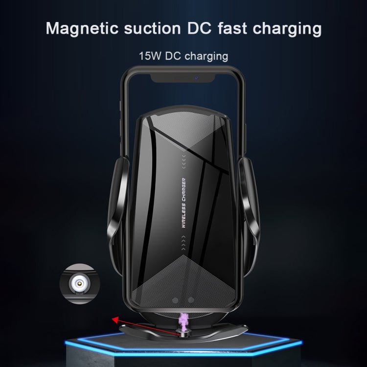 Q2 15W Universal Rotation Infrared Induction Magnetic Car Wireless Charging Mobile Phone Holder with Micro USB + 8 Pin + Type-C / USB-C Magnetic Connector, Q2 Silver, Q2 Blue, Q2 Red