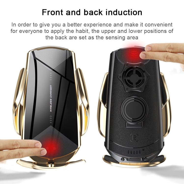 Q2 15W Universal Rotation Infrared Induction Magnetic Car Wireless Charging Mobile Phone Holder with Micro USB + 8 Pin + Type-C / USB-C Magnetic Connector, Q2 Silver, Q2 Blue, Q2 Red