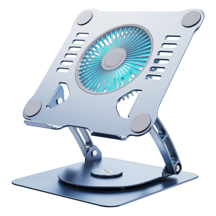 R- JUST HZ22-1 Rotating Dual-purpose Desktop Fan Aluminum Alloy Laptop Stand, HZ22-1 (Silver), HZ22-1 (Grey)