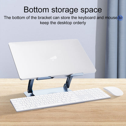 R- JUST HZ22-1 Rotating Dual-purpose Desktop Fan Aluminum Alloy Laptop Stand, HZ22-1 (Silver), HZ22-1 (Grey)