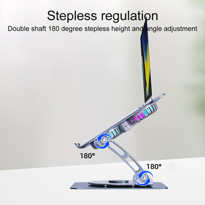 R- JUST HZ22-1 Rotating Dual-purpose Desktop Fan Aluminum Alloy Laptop Stand
