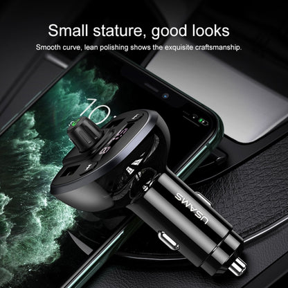 USAMS US-CC115 C21 Dual USB 3.4A Digital Display Wireless FM Car Charger, US-CC115 C21