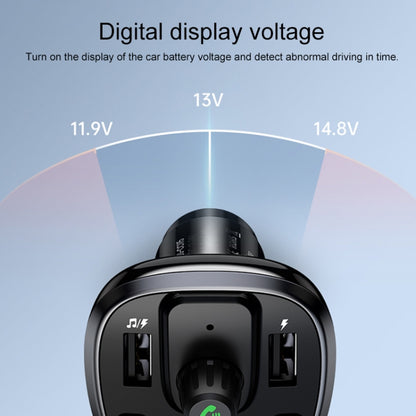 USAMS US-CC115 C21 Dual USB 3.4A Digital Display Wireless FM Car Charger, US-CC115 C21