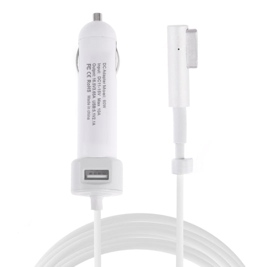 Chargeur de voiture 60W 5,1V 2,1A avec interface USB et câble de données L MagSafe 16,5V 3,65A, 16,5V 3,65A L MagSafe