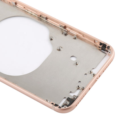 Transparent Battery Back Cover with Camera Lens Frame & SIM Card Tray & Side Keys for iPhone 8, For iPhone 8 (Transparent Gold)