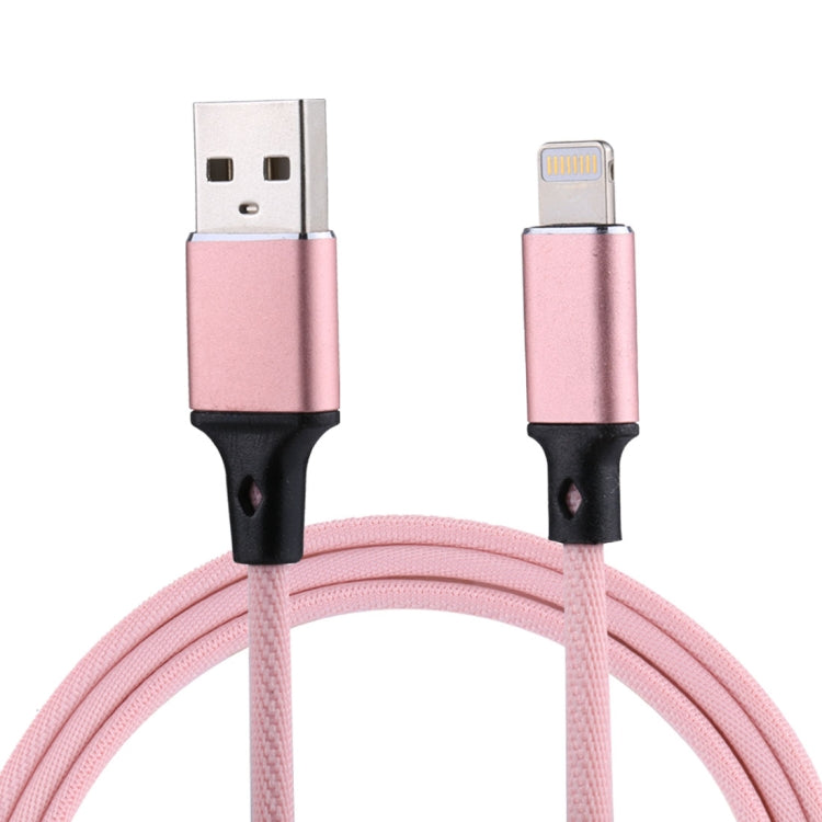 1m 2A USB to 8 Pin Nylon Weave Style Data Sync Charging Cable, 8 Pin Blue, 8 Pin Red, 8 Pin White, 8 Pin Pink