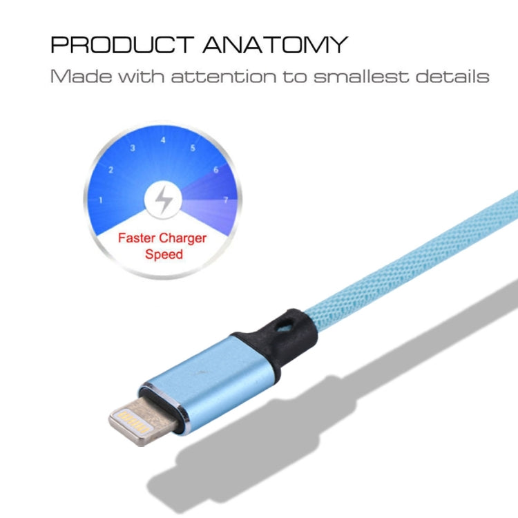 1m 2A USB to 8 Pin Nylon Weave Style Data Sync Charging Cable, 8 Pin Blue, 8 Pin Red, 8 Pin White, 8 Pin Pink