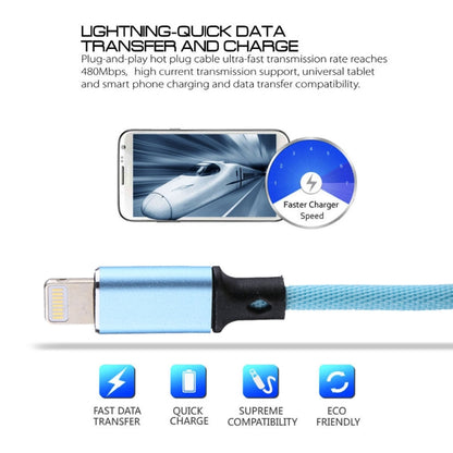 1m 2A USB to 8 Pin Nylon Weave Style Data Sync Charging Cable, 8 Pin Blue, 8 Pin Red, 8 Pin White, 8 Pin Pink