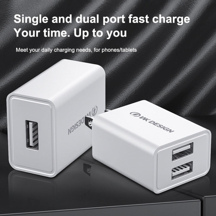 WK WP-U118 10W Single USB Port Travel Charger Power Adapter, US Plug, WP-U118 US Plug