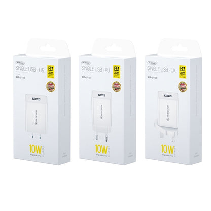 WK WP-U118 10W Single USB Port Travel Charger Power Adapter, EU Plug, WP-U118 EU Plug